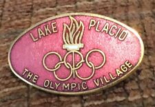 The Olympic Village 1980 Red  Colored Lake Placid Olympic Games Pin Badge picture