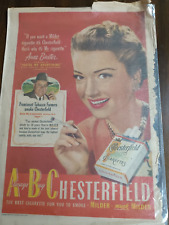 VINTAGE LARGE  CHESTERFIELD CIGARETTES Anne Baxter Poster 15x11 picture