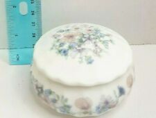 Wedgwood Bone China Covered Bowl England  Scalloped Trinket Jewelry Flowers picture