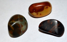 3 Pc.Lot Of  Assorted Tumbled Stones Rocks Jasper Obsidian Wirewrapping Lapidary picture