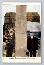 Baker City OR-Oregon, Granite Monument, Antique, Vintage Souvenir Postcard picture
