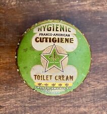 Vintage Face Cream Tin ~ Franco American HYGIENIC CUTIGIENE TOILET CREAM Chicago picture