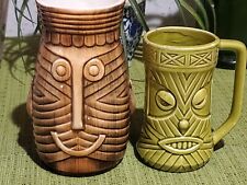 2 VINTAGE WESTWOOD HAWAIIAN GOD TIKI MUGS HANDCRAFTED IN JAPAN picture