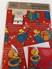 Vtg. Paddington Bear Musical Gift Wrapping Paper & Card Hallmark  NOS picture