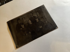 Family Group Mother Father Daughters Tintype c1865 Antique MEASURES 4 1/4 X 3 picture