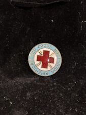 Vintage Sterling Silver Red Cross Volunteer Enameled Pin picture