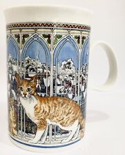 DUNOON Victorian Christmas Cats Mug Ginger Tuxedo Porcelain Made In Scotland picture