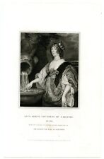 LUCY PERCY COUNTESS OF CARLISLE, Royalist/London Tower Prison, Engraving 8188 picture