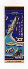 Lykes Brothers Steamship Company Unused Vintage Front Strike Matchbook Cover picture