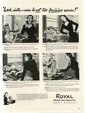 1945 Royal Typewriter cartoon comic art by Oskar Barshak Vintage Print Ad picture