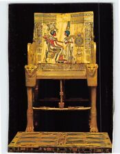 Postcard Kings golden throne The Egyptian Museum Cairo Egypt picture