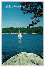 c1960's Lake Arrowhead California CA, Sailboat Scene Unposted Vintage Postcard picture