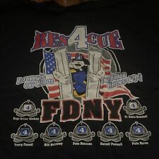 FDNY Rescue 4 Shirt Adult 2XL Blue 9/11 Queens Woodside Hall Flame Hickey NYC NY picture