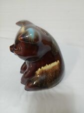 Vintage Hull Pottery USA Cork Pig Piggy Bank Glazed Brown & Turquoise Drip picture