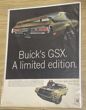 Vintage 1970 Buick GSX 455 Car Print Ad Man Cave Wall Art picture