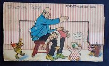 Folding Novelty Comic, dad spanking boy, pm 1906, damged picture