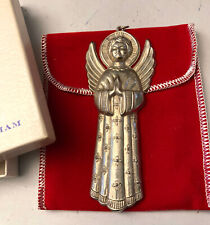 1983 GORHAM Sterling Silver Praying Angel Christmas Tree Ornament Pouch and Box picture