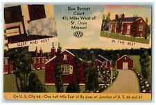 c1950's Blue Bonnet Court Motel Room View St. Louis Missouri MO Vintage Postcard picture