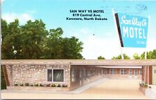 San Way Ve Motel Kenmare North Dakota- 1950s Chrome Postcard 