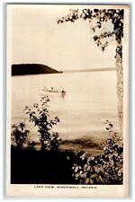 c1910's Lake View Canoeing Boat Mindemoya Ontario Canada RPPC Photo Postcard picture