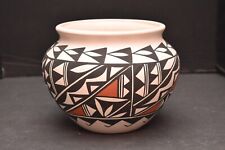 VTG Native American Indian Pottery Acoma POLYCHROME GEOMETRIC Vase Olla Pot picture