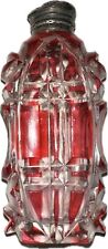 Victorian Cranberry Cut to Clear Perfume Chatelaine picture