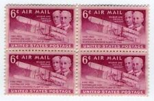Wright Brothers 74 Year Old Mint Vintage Airmail Stamp Block from 1949 picture