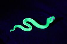 Uranium Glass Snake Uranium Vaseline Glass Figurine Snake Glass UV Snake Glass picture