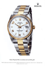 2002 Rolex: Oyster Perpetual Date Stainless Steel Gold Vintage Print Ad picture