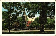View of Christ Church Raleigh NC White Border Postcard c1930s picture