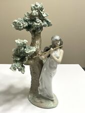 Hand Signed Lladro Retired Figurine 5651 MUSICAL MUSE Girl Playing Flute 13” T picture