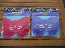 TWO NOS Vintage Fright Factory Fantasy Feather  Mask Halloween Mardi Gras picture