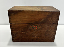 Vintage Weis Recipe Box Solid Oak Brass Hinged Original 6