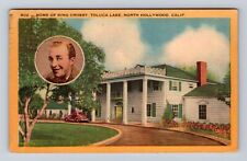 Hollywood CA-California, Home of Bing Crosby, Toluca Lake Vintage c1939 Postcard picture