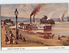 Postcard Marietta Wharf In 1882 By William E. Reed Marietta Ohio USA picture