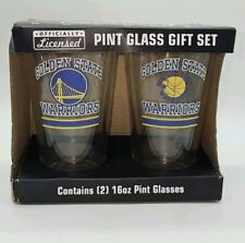 Officially Licensed Logobrands Golden State Warriors Basketball Pint Glass Set picture