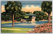 Band Shell Eola Park Orlando Florida Fl Linen Postcard Unposted picture