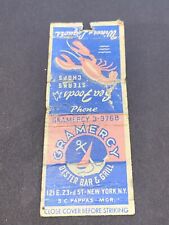 Vintage Bobtail Matchbook: “Gramercy Oyster Bar And Grill” New York, NY picture