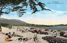 CARMEL, CA California  THE BEACH~Bathing Beauties  SUNBATHERS  c1940's Postcard picture
