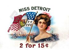 Miss Detroit From Inside Of Cigar Box 8x10 Photo picture