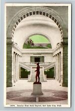 Salt Lake City UT-Utah, Interior Utah State Capitol, Statue Vintage Postcard picture
