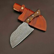 Handmade Damascus Cleaver Knife: Razor-Sharp Serbian Chef's Butcher Knife picture