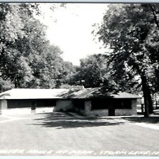 c1950s Storm Lake, IA RPPC Shelter House Park Real Photo Postcard Vtg A104 picture