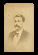 Original Old Vintage Photo Antique CDV Picture Gentleman Mustache Suit Salem, OH picture