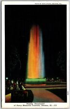 1914 Nightly Illuminated Harry Memorial Fountain Decatur IL Posted Postcard picture