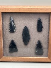 5 Authentic Native American Arrowheads Obsidian Points  picture