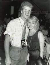 1988 Press Photo Brian Patrick Clarke, Kathy Johnson at George Michael Concert picture