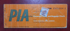 PIA AIRLINES PASSENGER TICKET WITH IRAQ HALF DINAR REVENUE TAX STAMP picture
