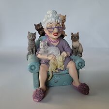 Westland Biddy's Lil Old Biddy In Blue Chair With Cats W/ Tag picture
