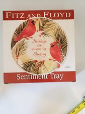 Firz And Floyd Christmas Sentiment Plate  Cardinals NIB picture